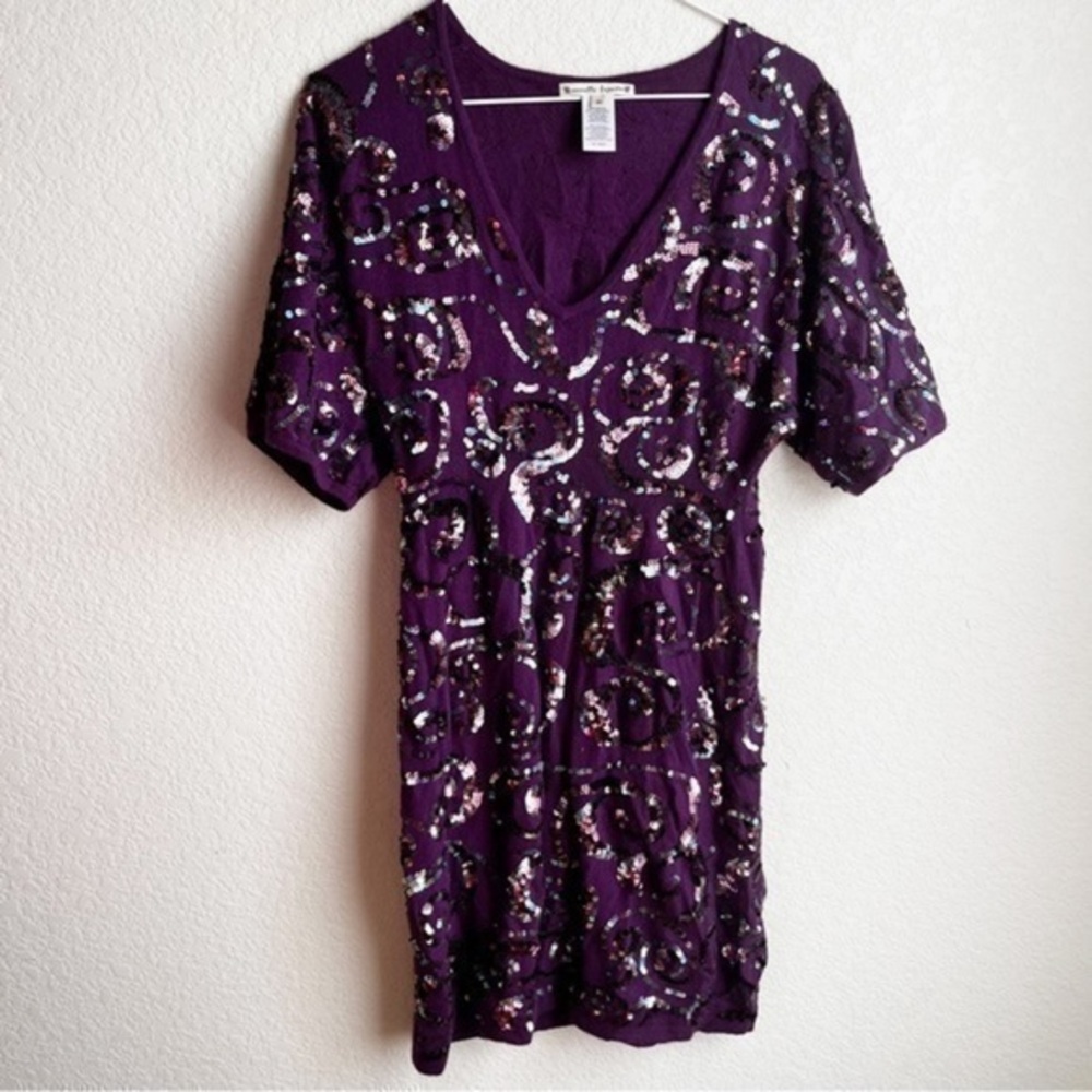 Nanette Lepore purple sequin short sleep dress xs